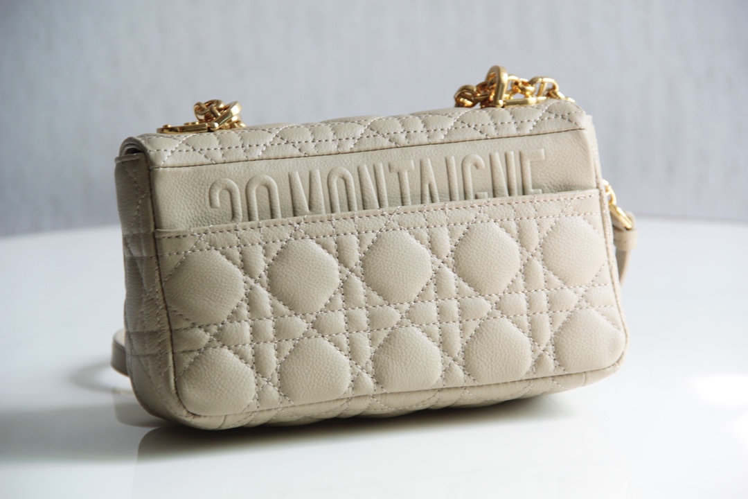 Small Dior Caro Bag Beige Supple Cannage Calfskin